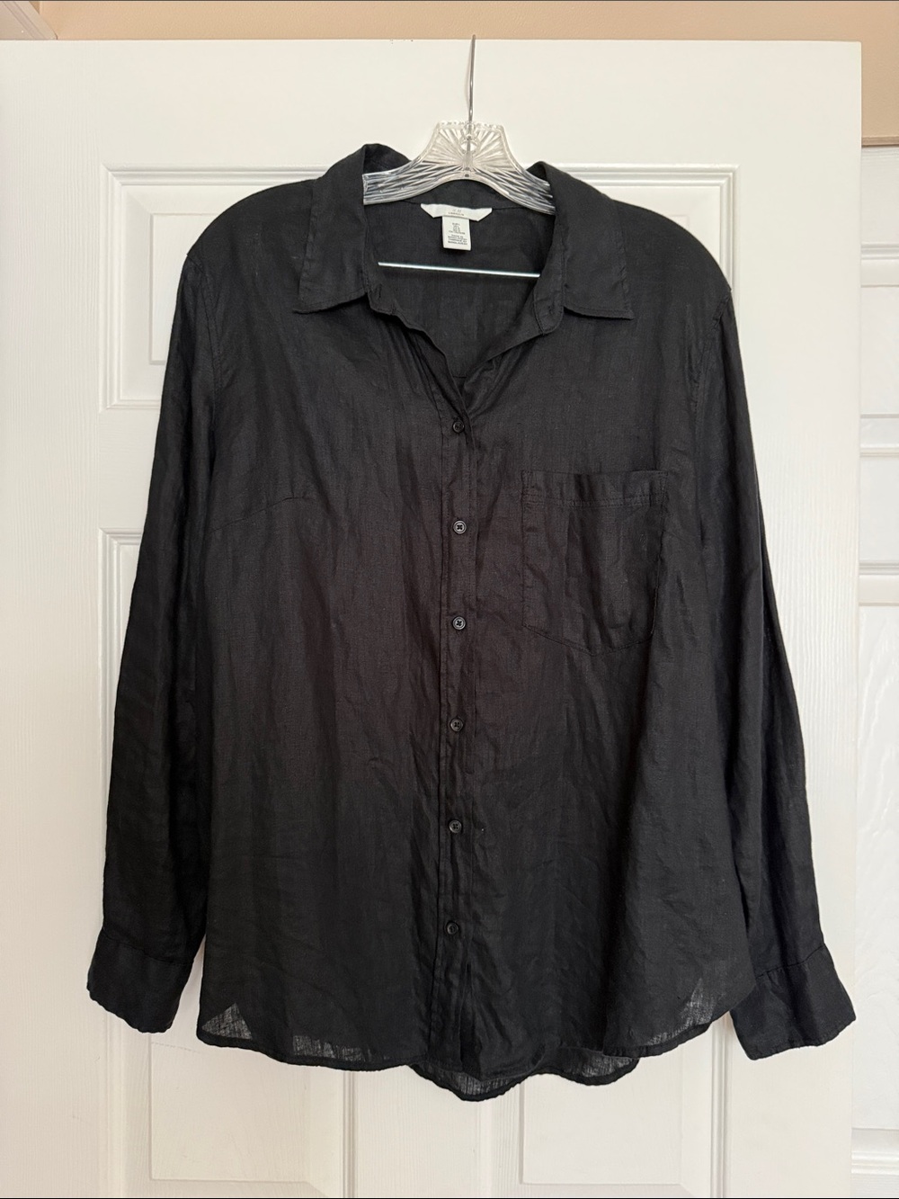 H&M Black Linen Shirt L